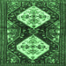 Square Machine Washable Persian Emerald Green Traditional Area Rugs, wshtr3970emgrn