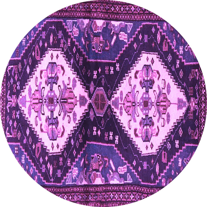 Round Persian Purple Traditional Rug, tr3970pur