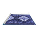 Sideview of Machine Washable Persian Blue Traditional Rug, wshtr3970blu