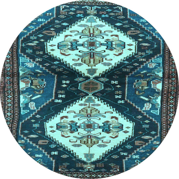 Round Persian Light Blue Traditional Rug, tr3970lblu