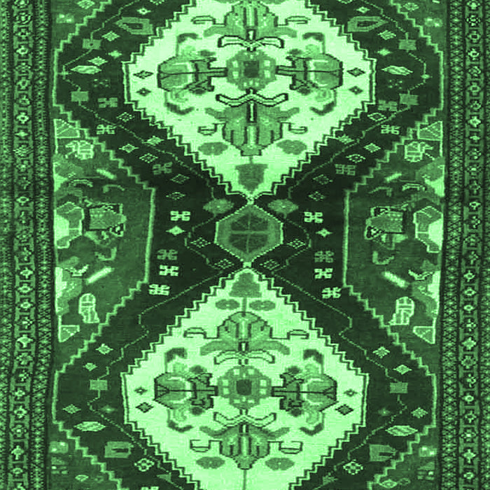 Machine Washable Persian Emerald Green Traditional Area Rugs, wshtr3970emgrn