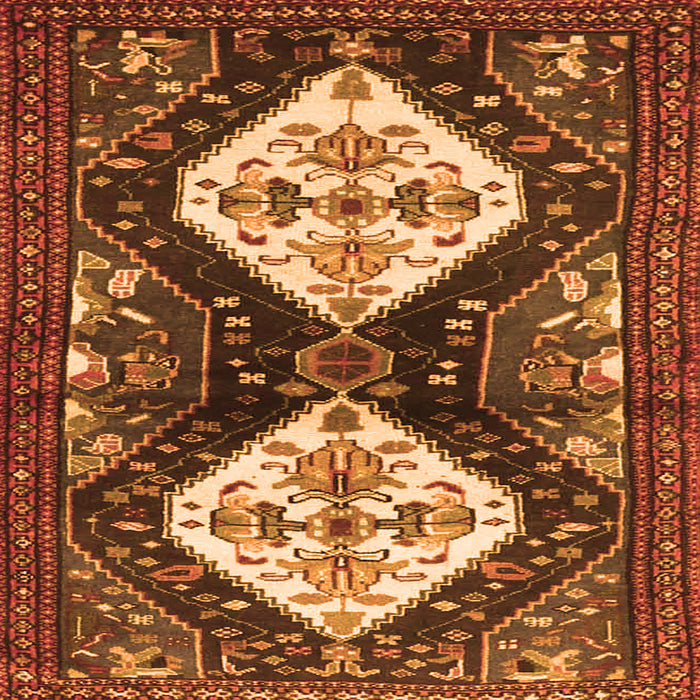 Serging Thickness of Persian Orange Traditional Rug, tr3970org