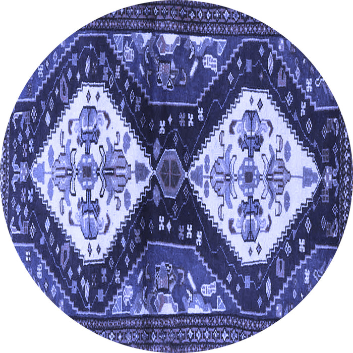 Round Persian Blue Traditional Rug, tr3970blu