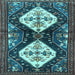 Square Machine Washable Persian Light Blue Traditional Rug, wshtr3970lblu