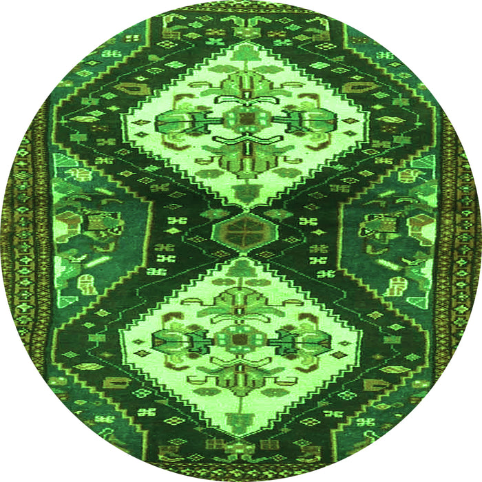 Square Persian Green Traditional Rug, tr3970grn