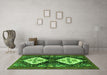 Machine Washable Persian Green Traditional Area Rugs in a Living Room,, wshtr3970grn