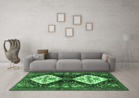 Machine Washable Persian Emerald Green Traditional Rug, wshtr3970emgrn