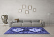 Machine Washable Persian Blue Traditional Rug in a Living Room, wshtr3970blu