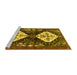 Sideview of Machine Washable Persian Yellow Traditional Rug, wshtr3970yw