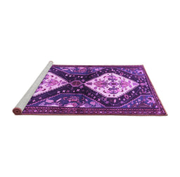 Sideview of Machine Washable Persian Purple Traditional Area Rugs, wshtr3970pur