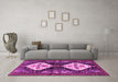 Machine Washable Persian Pink Traditional Rug in a Living Room, wshtr3970pnk