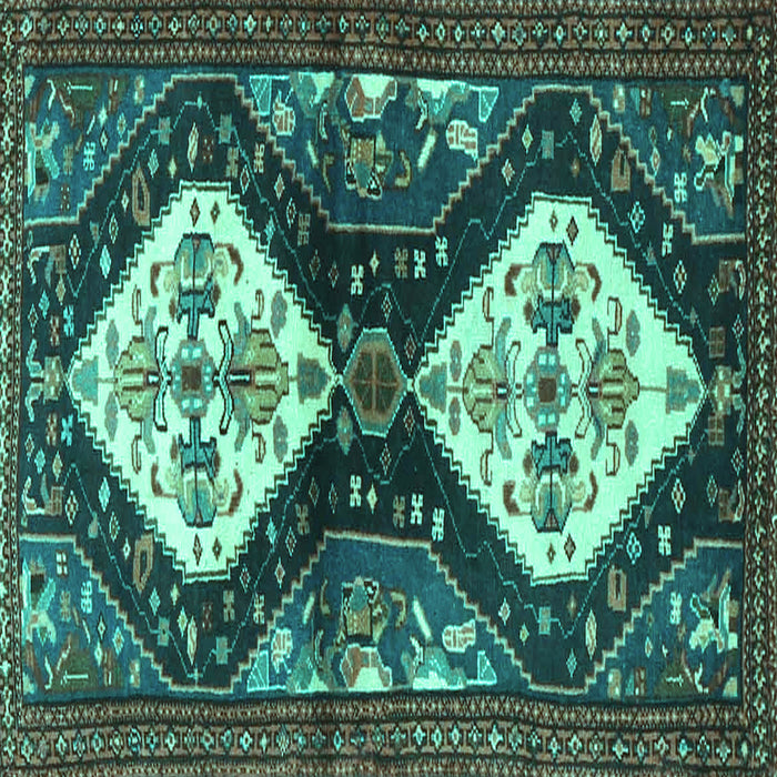 Square Persian Turquoise Traditional Rug, tr3970turq