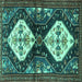 Square Persian Turquoise Traditional Rug, tr3970turq