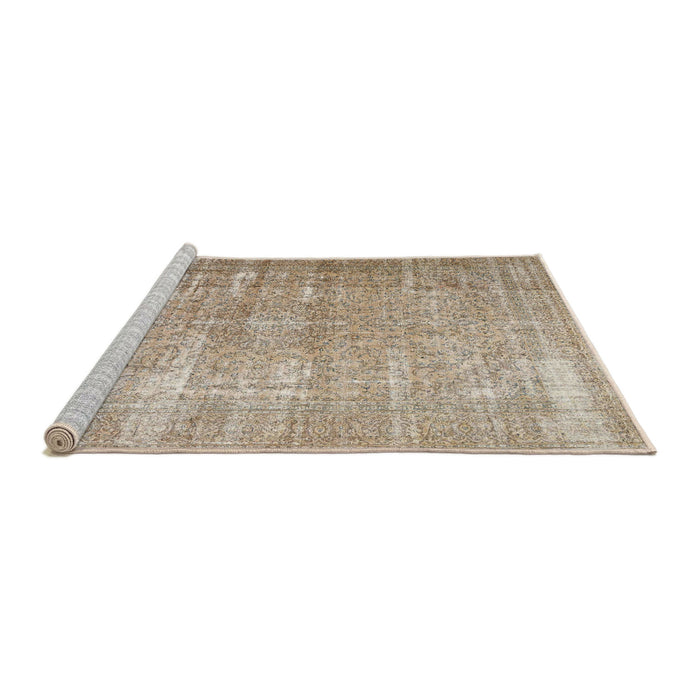 Sideview of Machine Washable Traditional Dark Almond Brown Rug, wshtr3971