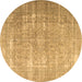 Round Persian Brown Traditional Rug, tr3971brn