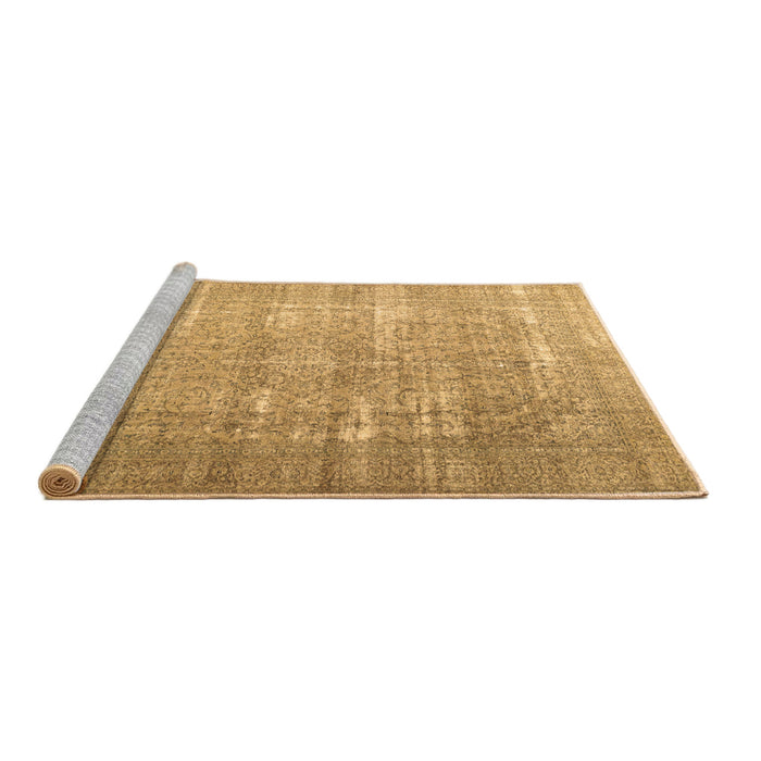 Sideview of Machine Washable Persian Brown Traditional Rug, wshtr3971brn