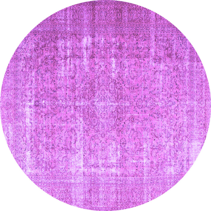 Round Persian Purple Traditional Rug, tr3971pur