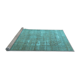 Sideview of Machine Washable Persian Light Blue Traditional Rug, wshtr3971lblu