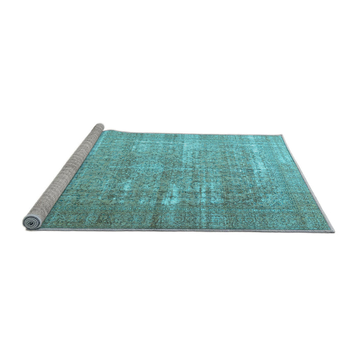 Sideview of Machine Washable Persian Light Blue Traditional Rug, wshtr3971lblu