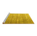 Sideview of Machine Washable Persian Yellow Traditional Rug, wshtr3971yw