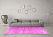 Machine Washable Persian Pink Traditional Rug in a Living Room, wshtr3971pnk