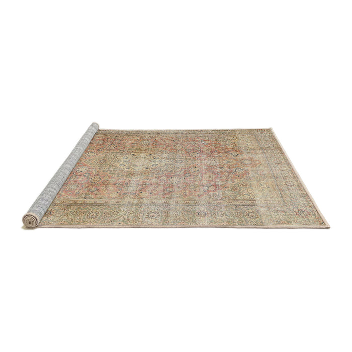 Sideview of Machine Washable Traditional Brown Rug, wshtr3972