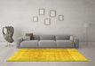 Machine Washable Persian Yellow Traditional Rug in a Living Room, wshtr3972yw