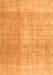 Serging Thickness of Machine Washable Persian Orange Traditional Area Rugs, wshtr3972org