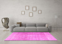 Machine Washable Persian Pink Traditional Rug, wshtr3972pnk