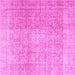 Square Persian Pink Traditional Rug, tr3972pnk