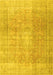 Machine Washable Persian Yellow Traditional Rug, wshtr3972yw