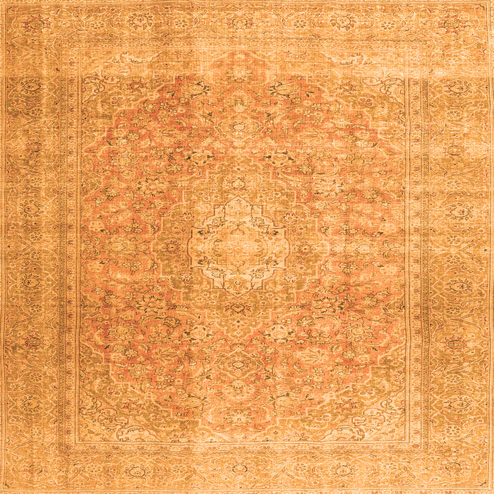 Serging Thickness of Persian Orange Traditional Rug, tr3972org
