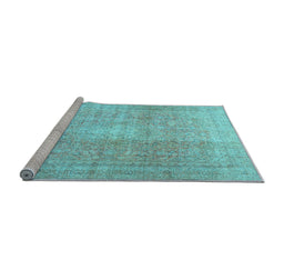 Sideview of Machine Washable Persian Light Blue Traditional Rug, wshtr3972lblu