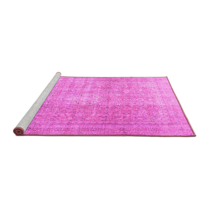 Sideview of Machine Washable Persian Pink Traditional Rug, wshtr3972pnk