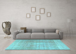 Machine Washable Persian Light Blue Traditional Rug in a Living Room, wshtr3972lblu