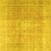 Square Persian Yellow Traditional Rug, tr3972yw