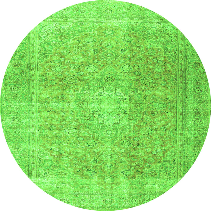 Square Persian Green Traditional Rug, tr3972grn