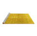 Sideview of Machine Washable Persian Yellow Traditional Rug, wshtr3972yw