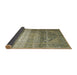 Sideview of Traditional Antique Bronze Green Persian Rug, tr3973