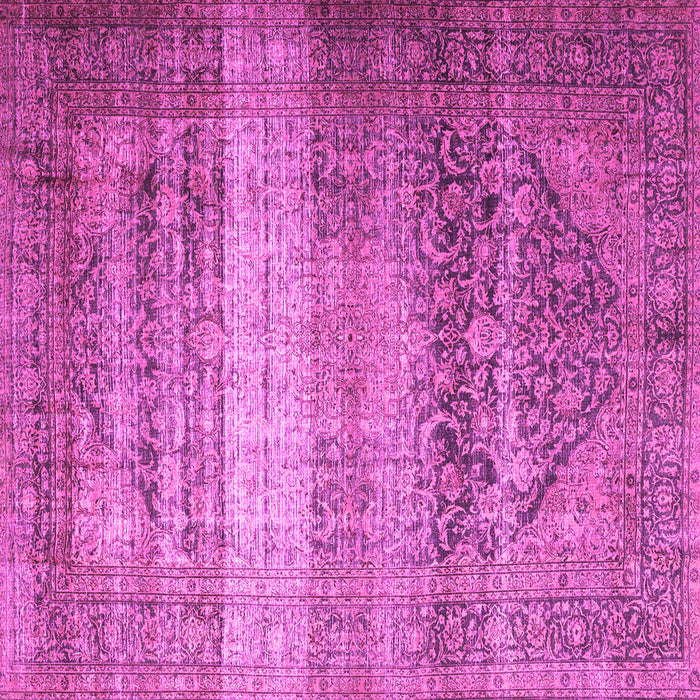 Square Machine Washable Persian Pink Traditional Rug, wshtr3973pnk