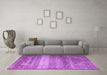 Machine Washable Persian Purple Traditional Area Rugs in a Living Room, wshtr3973pur
