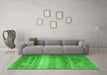 Machine Washable Persian Green Traditional Area Rugs in a Living Room,, wshtr3973grn