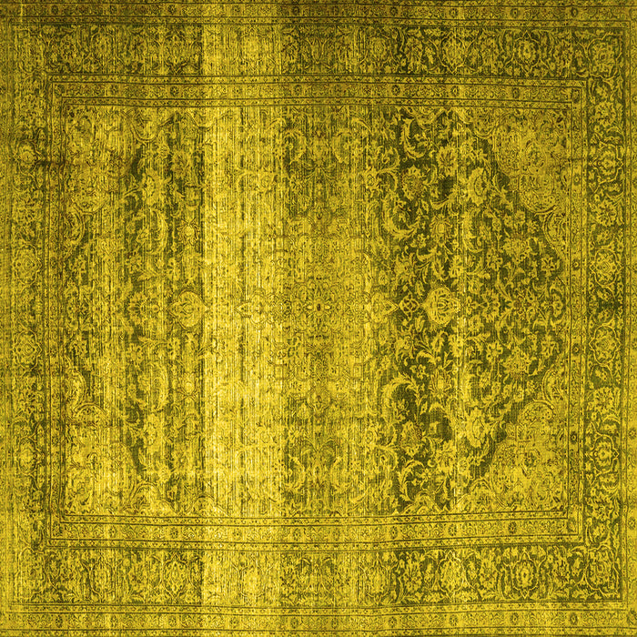 Square Persian Yellow Traditional Rug, tr3973yw