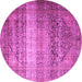 Round Persian Pink Traditional Rug, tr3973pnk