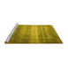 Sideview of Machine Washable Persian Yellow Traditional Rug, wshtr3973yw