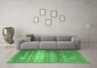 Machine Washable Persian Emerald Green Traditional Area Rugs in a Living Room,, wshtr3973emgrn