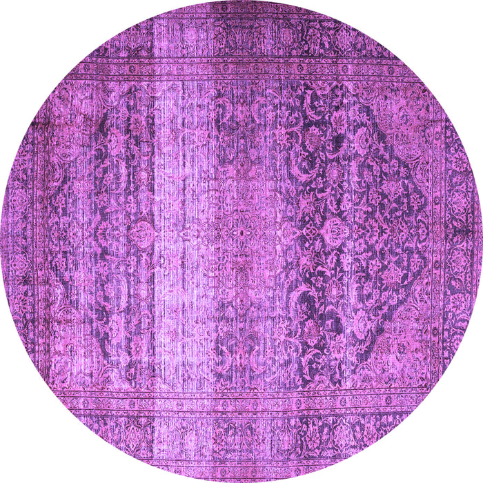Round Persian Purple Traditional Rug, tr3973pur