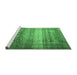 Sideview of Machine Washable Persian Emerald Green Traditional Area Rugs, wshtr3973emgrn