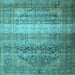 Square Persian Light Blue Traditional Rug, tr3973lblu