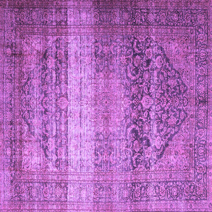 Square Machine Washable Persian Purple Traditional Area Rugs, wshtr3973pur